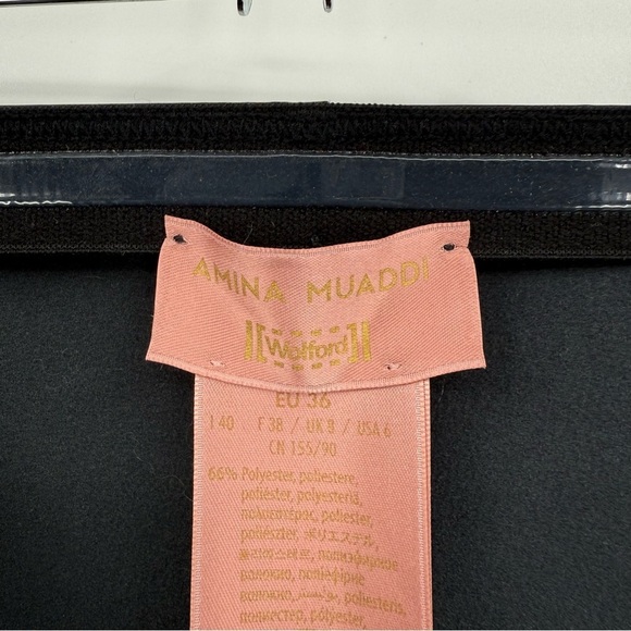 AMINA MUADDI X WOLFORD Latex Stirrup Legging Pant in Black Size US 6 - Picture 11 of 16